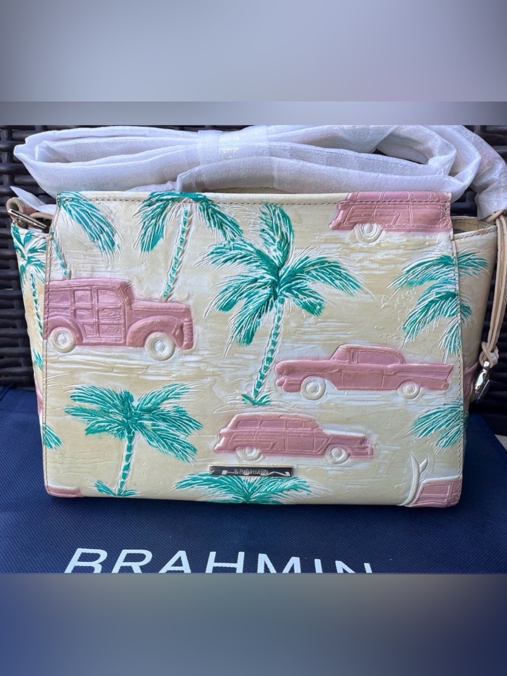 NWT Brahmin Hillary Honey Brown Copa Cabana Crossbody#2
